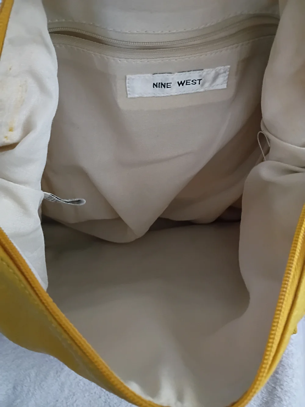 Nine West Lemon Yellow Leather Crossbody Shoulder Bag